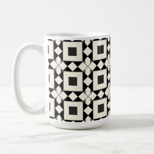 Taza De Café Patrón geométrico abstracto con tonos retro