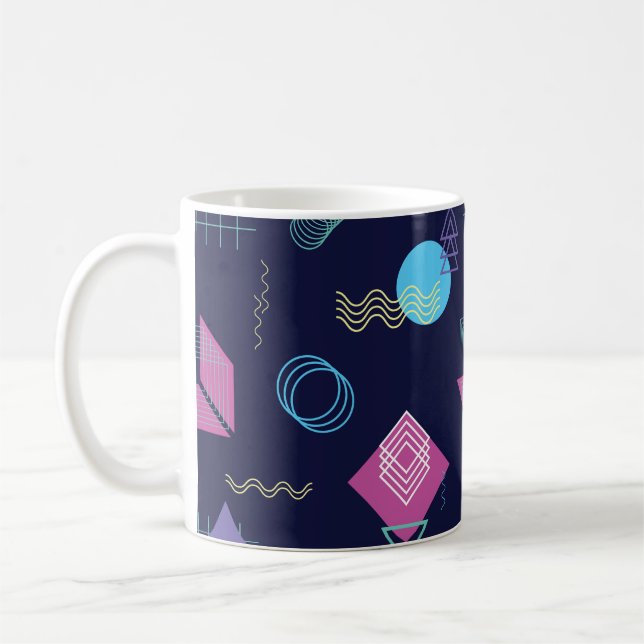 Taza De Café Patrón geométrico abstracto, formas de línea. (Izquierda)