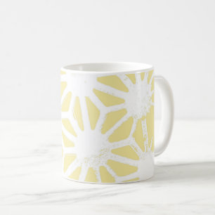 Taza De Café Patrón geométrico amarillo limón