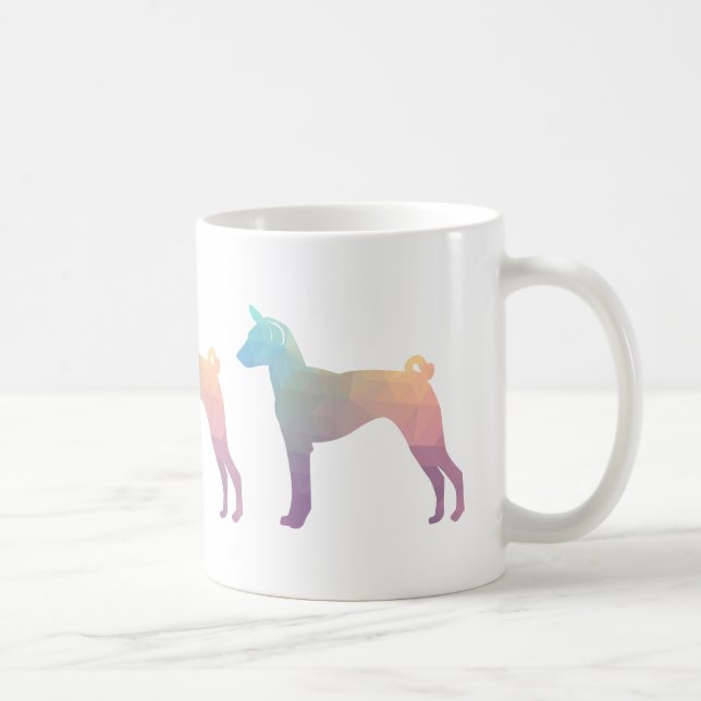 Taza De Café Patrón geométrico basenji Silhouette Pastel (Derecha)