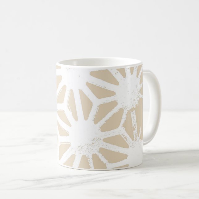 Taza De Café Patrón geométrico beige (Anverso derecho)
