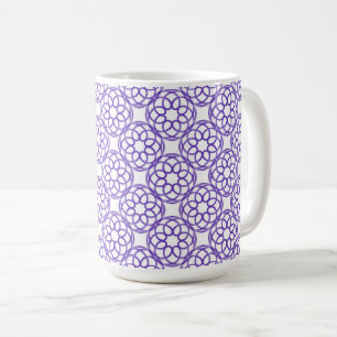 Taza De Café Patrón geométrico blanco y morado sin fisuras