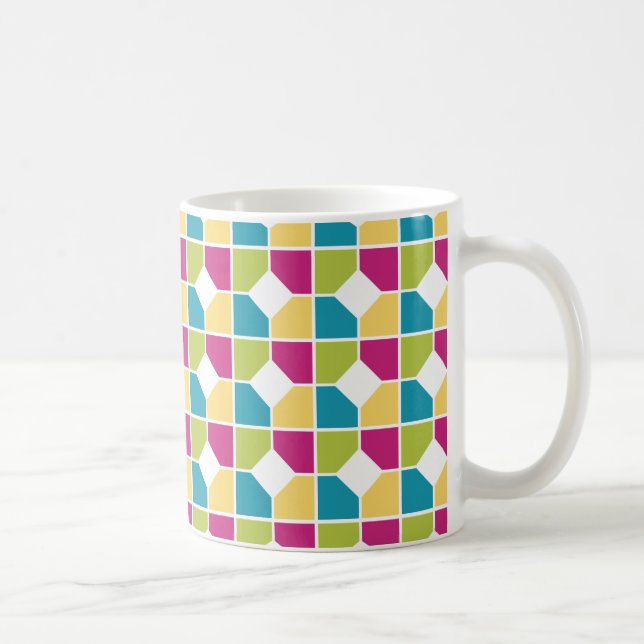 Taza De Café Patrón geométrico colorido (Derecha)