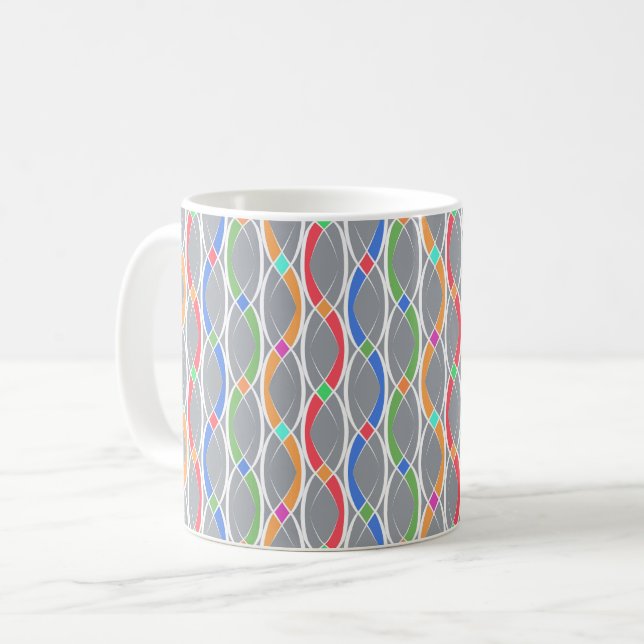Taza De Café Patrón geométrico colorido. (Anverso izquierdo)