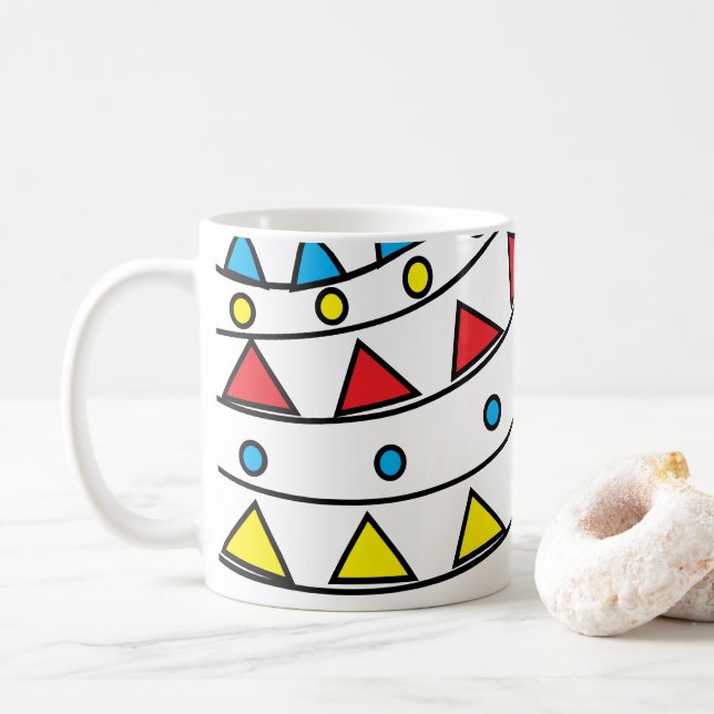 Taza De Café Patrón geométrico colorido abstracto moderno (Con donut)