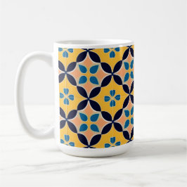 Taza De Café Patrón geométrico colorido con diseño de baldosas 