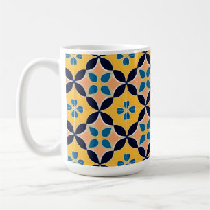 Taza De Café Patrón geométrico colorido con diseño de baldosas 