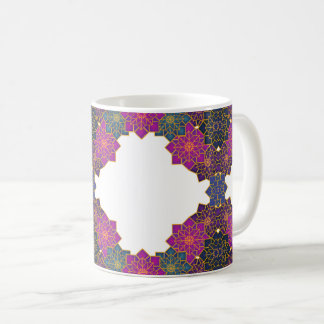 Taza De Café Patrón geométrico colorido Rosa, Verde
