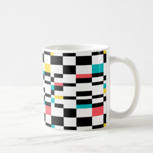 Taza De Café Patrón geométrico colorido, urbano, moderno y de m