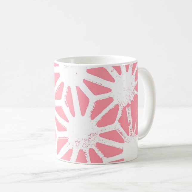 Taza De Café Patrón geométrico coral (Anverso derecho)