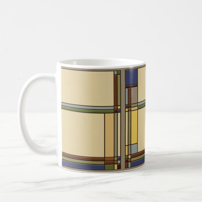 Taza De Café Patrón geométrico de caída de artes y oficios (Izquierda)