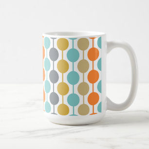 Taza De Café Patrón geométrico de círculos retro modernidad de