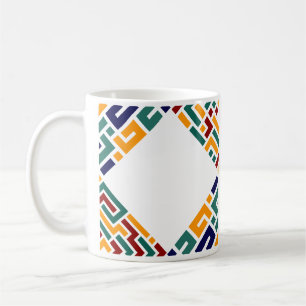 Taza De Café Patrón geométrico de colores vibrantes asombrosos