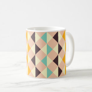Taza De Café patrón geométrico de diamantes y triángulos superp