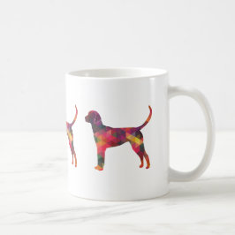 Taza De Café Patrón geométrico de Foxhound inglés Silueta de pe