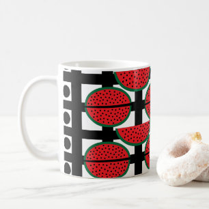 Taza De Café Patrón geométrico de fruta de sandía de verano