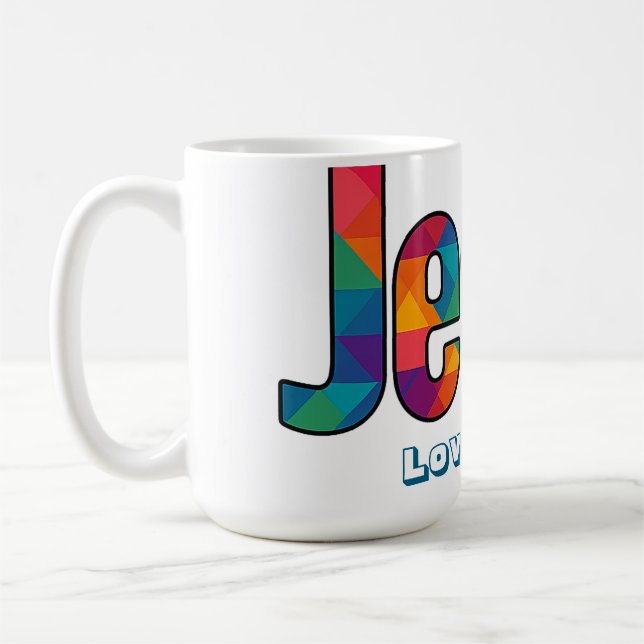 Taza De Café patrón geométrico de Jesús (Izquierda)
