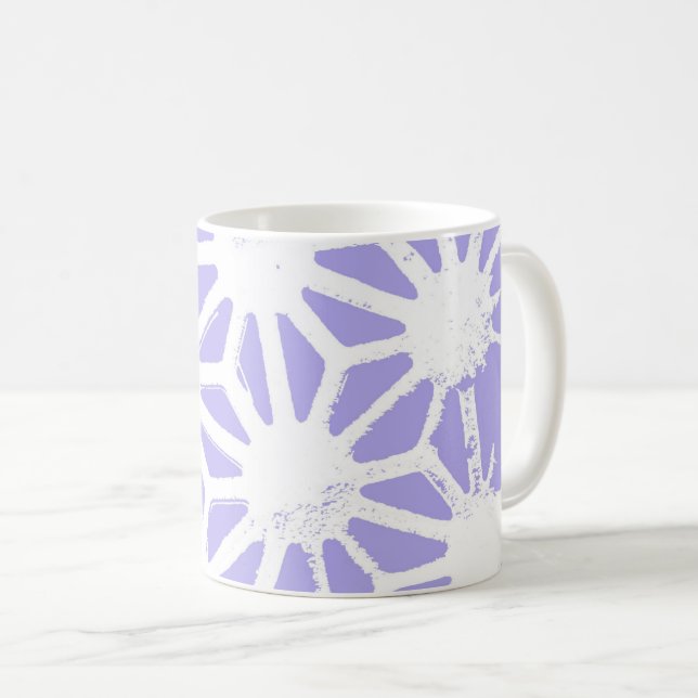 Taza De Café Patrón geométrico de lavanda (Anverso derecho)