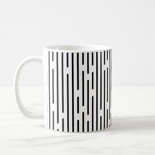 Taza De Café Patrón geométrico de línea negra (Izquierda)