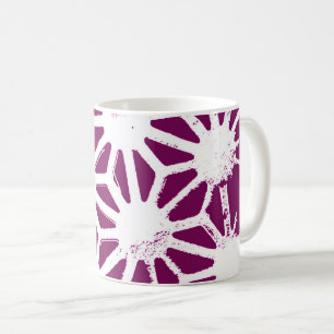 Taza De Café Patrón geométrico de mora y blanco