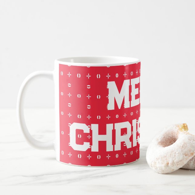 Taza De Café Patrón geométrico de Navidad -  (Con donut)