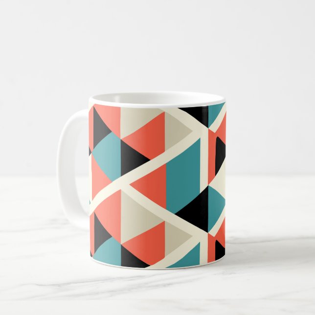 Taza De Café Patrón geométrico de triángulo colorido (Anverso izquierdo)