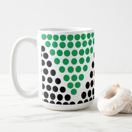 Taza De Café Patrón geométrico del círculo del triángulo verde