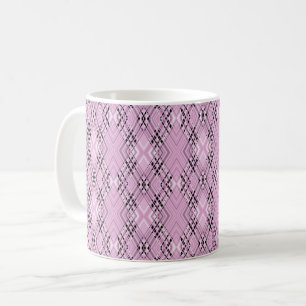 Taza De Café Patrón geométrico diamantes rosados retro