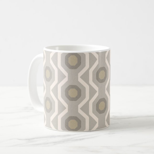 Taza De Café Patrón geométrico gris (Anverso izquierdo)