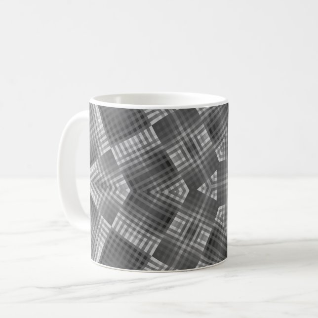 Taza De Café Patrón geométrico gris (Anverso izquierdo)