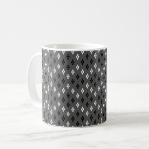 Taza De Café patrón geométrico gris de blanco y negro