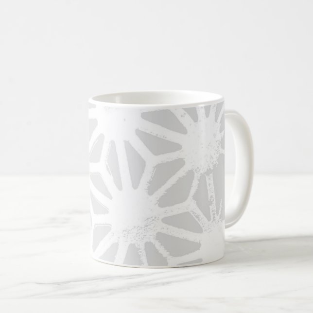 Taza De Café Patrón geométrico gris pálido (Anverso derecho)