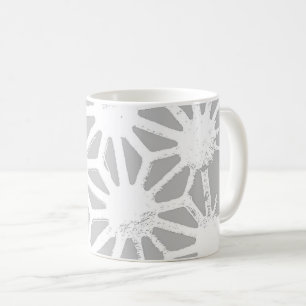 Taza De Café Patrón geométrico gris y blanco