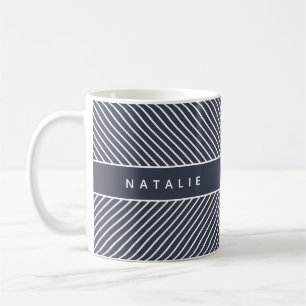 Taza De Café Patrón geométrico inicial / monograma