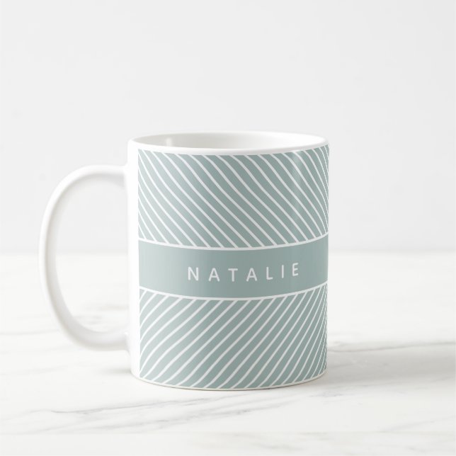 Taza De Café Patrón geométrico inicial / monograma (Izquierda)