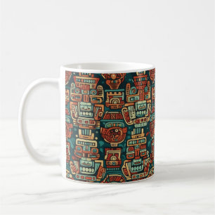 Taza De Café patrón geométrico inspirado en Maya