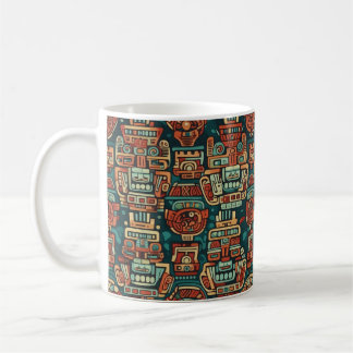 Taza De Café patrón geométrico inspirado en Maya