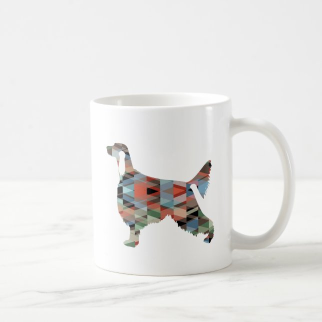 Taza De Café Patrón geométrico irlandés Silueta negra (Derecha)