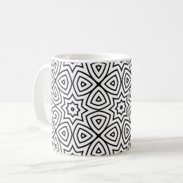 Taza De Café Patrón geométrico moderno en blanco y negro