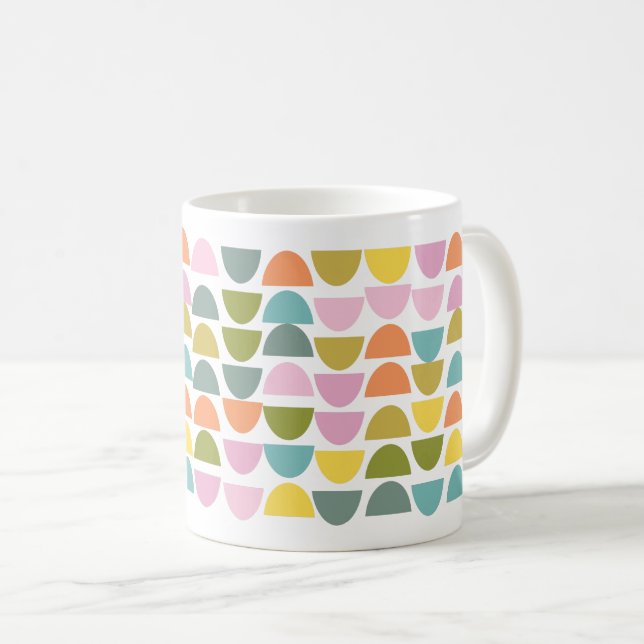 Taza De Café Patrón geométrico moderno en los colores de primav (Anverso derecho)