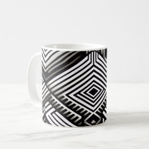 Taza De Café Patrón geométrico monocromo abstracto moderno y at