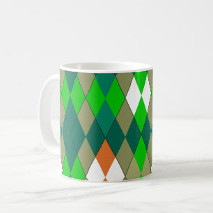 Taza De Café Patrón geométrico multicolor rombos minimalismo