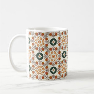 Taza De Café Patrón geométrico natural abstracto floral sin sol