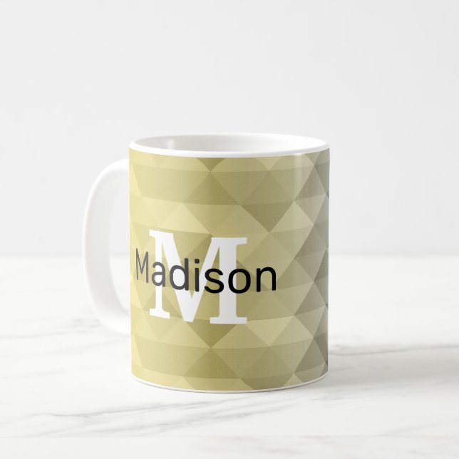 Taza De Café Patrón geométrico ómbre de Guay gris amarillo Mono (Anverso izquierdo)