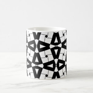 Taza De Café Patrón geométrico personalizado blanco y negro