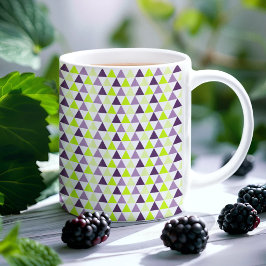 Taza De Café Patrón geométrico púrpura de cal colorida