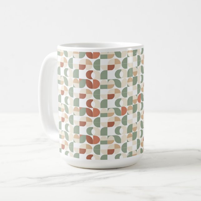 Taza De Café Patrón geométrico retro (Anverso izquierdo)