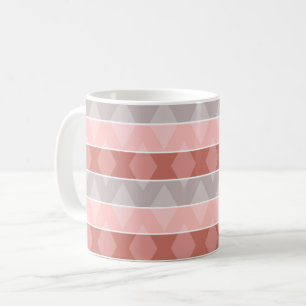 Taza De Café Patrón geométrico retro de rayas multicolores