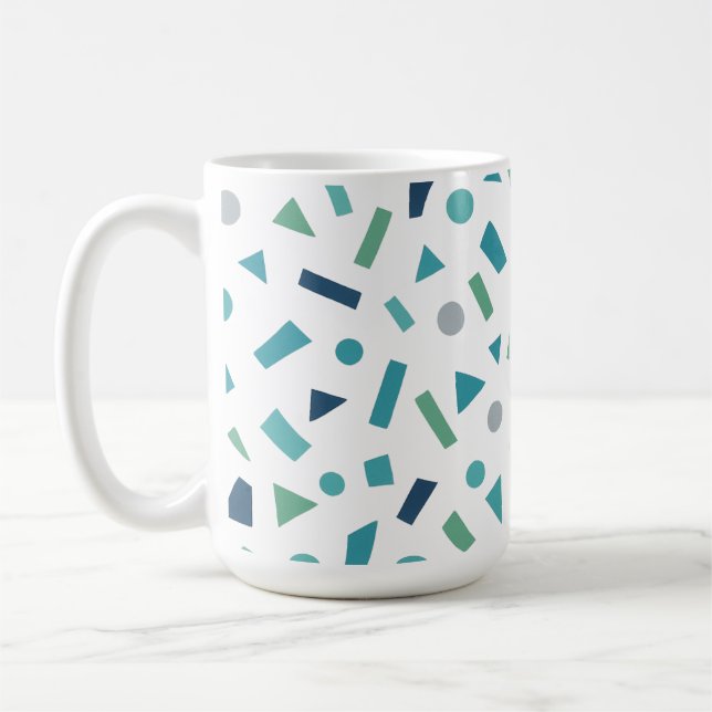 Taza De Café Patrón geométrico retro - Diseño de estilo Memphis (Izquierda)
