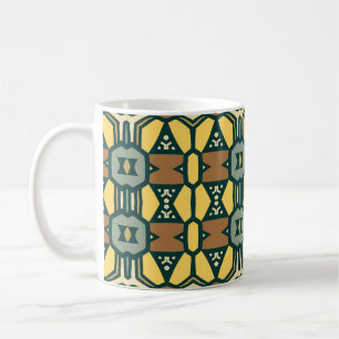 Taza De Café Patrón geométrico retro único, marineros vintage